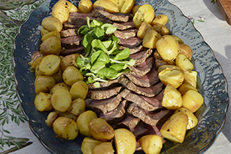 Menú solomillo asado + aperitivos